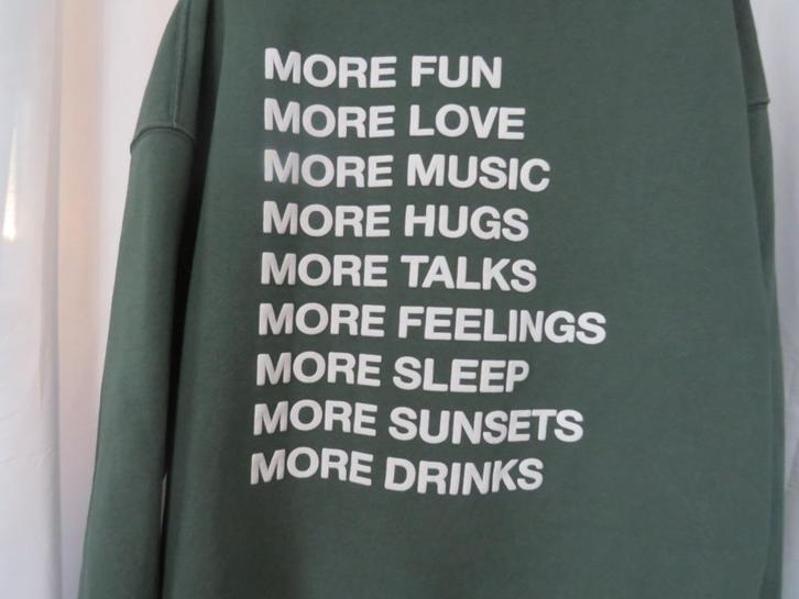 Groene hoodie More fun - drinks mt M Subdued, Kleding | Heren, Truien en Vesten, Gedragen, Groen, Ophalen of Verzenden