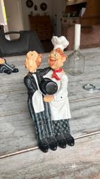 Kok en kelner om wijnfles vast te houden, Verzamelen, Beelden en Beeldjes, Ophalen of Verzenden, Zo goed als nieuw