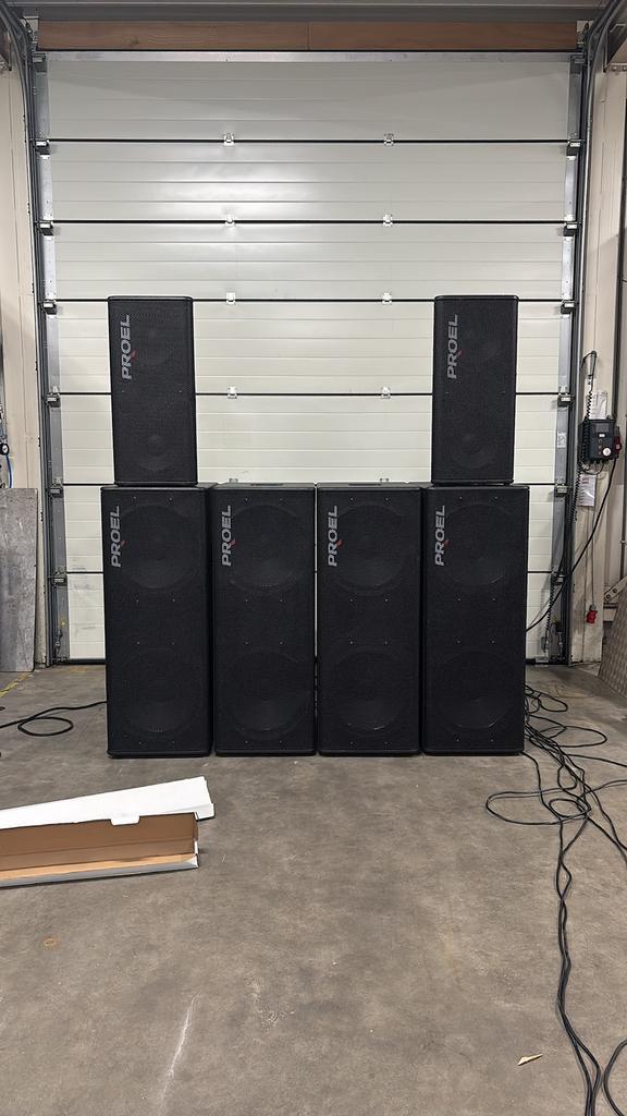 Zeer grote Proel TFLV geluidsset compleet!, Audio, Tv en Foto, Professionele Audio-, Tv- en Video-apparatuur, Gebruikt, Audio