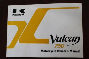 Kawasaki Vulcan 750 1989 motorcycle owner's manual VN750-A6 beschikbaar voor biedingen