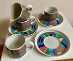 4x koffiekop schotel Barbara Brenner Rosenthal Germany ‘90, Huis en Inrichting, Ophalen of Verzenden, Zo goed als nieuw, Overige stijlen