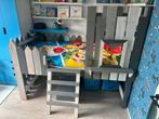 Half Hoogslaper kasteelbed 1 persoons masief hout, Ophalen, Gebruikt, Halfhoogslaper