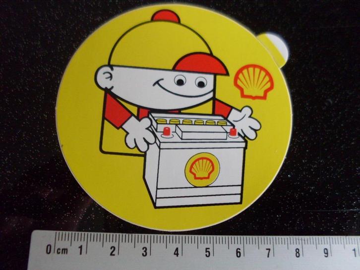 sticker shell shop logo accu accu's 3x, Verzamelen, Stickers, Zo goed als nieuw, Bedrijf of Vereniging, Verzenden