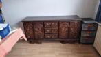 Uniek houtsnijwerk dressoir / kast met riddertaferelen, Ophalen, 25 tot 50 cm