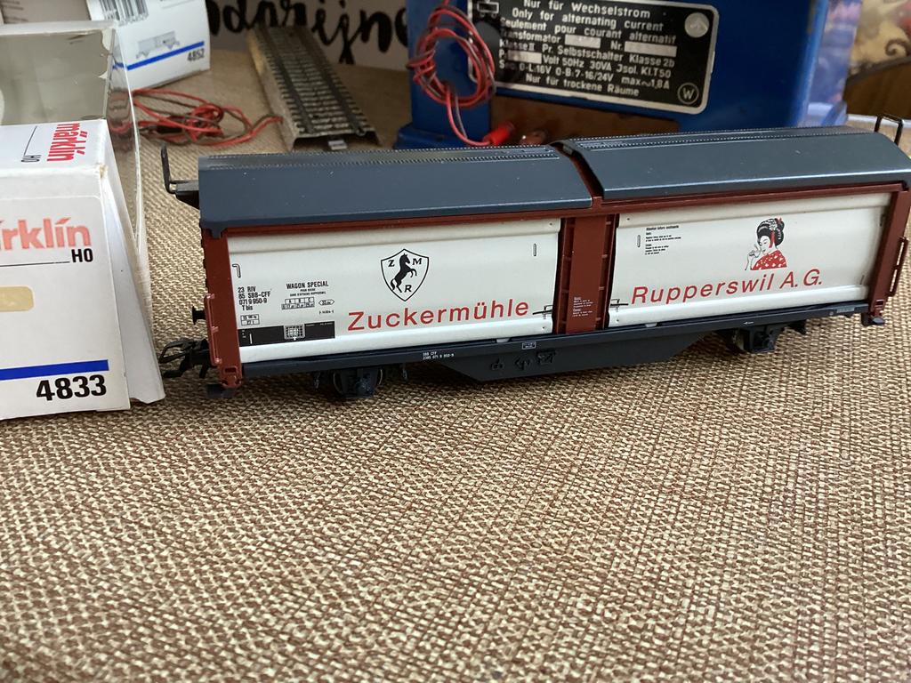 Marklin 4833 SBB schuifdak/wandwagen zgan, Wisselstroom, Wagon, Ophalen of Verzenden, Zo goed als nieuw