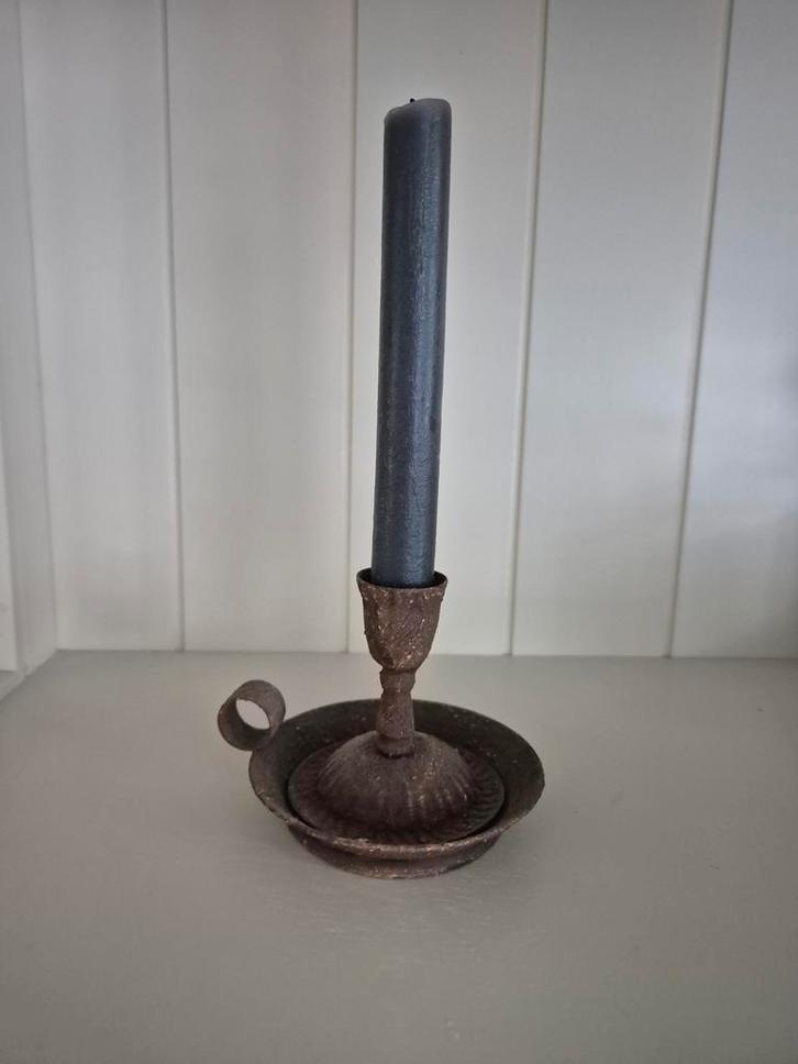 Kandelaar stoer sober, Huis en Inrichting, Woonaccessoires | Kandelaars en Kaarsen, Gebruikt, Kandelaar, Minder dan 25 cm, Metaal
