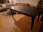 Massief houten tafel, zwart, Huis en Inrichting, Tafels | Eettafels, Ophalen, Gebruikt, Massief hout, 50 tot 100 cm
