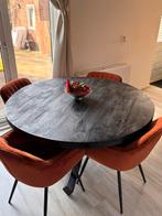 Ronde mangohouten eettafel, Huis en Inrichting, Tafels | Eettafels, Ophalen, Gebruikt, Rond, Overige houtsoorten