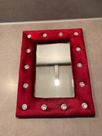 Spiegel 40x30 rood velours met steentjes zgan, Huis en Inrichting, Woonaccessoires | Spiegels, Minder dan 50 cm, Ophalen of Verzenden