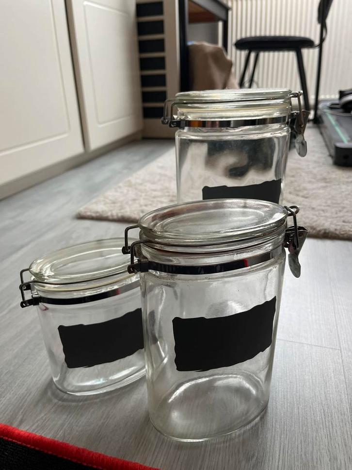 Voorraadpotten - 3 Groottes, Huis en Inrichting, Keuken | Keukenbenodigdheden, Zo goed als nieuw, Ophalen