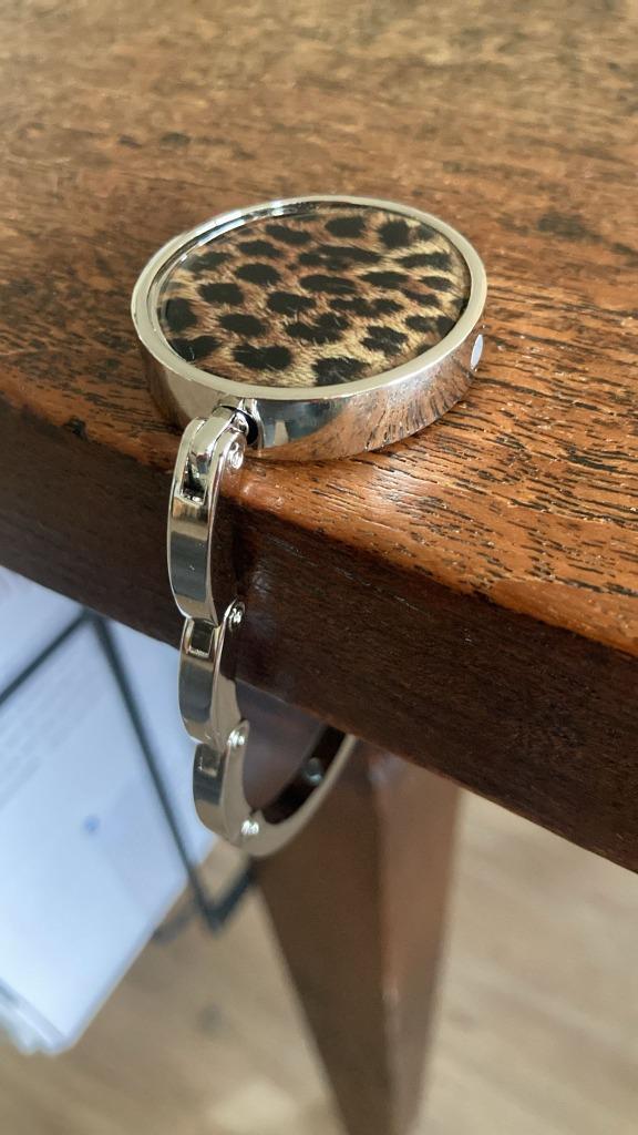 Tassenhanger met panterprint, Sieraden, Tassen en Uiterlijk, Tassen | Damestassen, Nieuw, Overige typen, Overige kleuren, Ophalen of Verzenden
