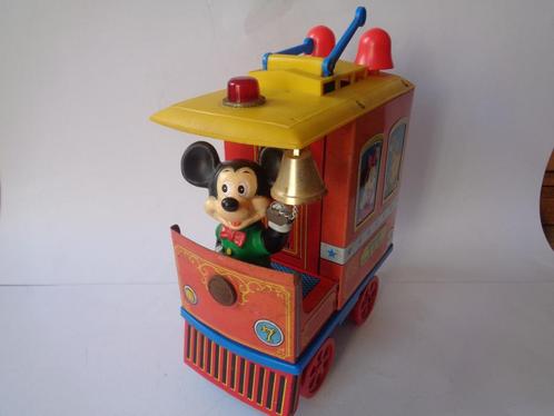 Oude blikken Modern Toys Mickey Mouse Trolley, Japan, jr'60s, Verzamelen, Speelgoed, Gebruikt, Ophalen of Verzenden