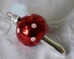 oude kerstbal paddenstoel rood/zilver, Ophalen of Verzenden, Gebruikt