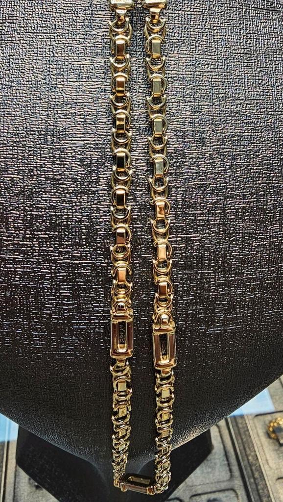 Prachtige platte koningsketting 14k 35.48 gram vaste prijs!, Sieraden, Tassen en Uiterlijk, Kettingen, Zo goed als nieuw, Goud