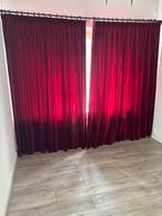 Rode velourse gordijnen, Huis en Inrichting, Gebruikt, 200 cm of meer, Ophalen of Verzenden, 200 cm of meer