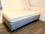 Boxspring bed (90x200, grijs) met Auping Inizio matras, Ophalen, 90 cm, Eenpersoons, Zo goed als nieuw