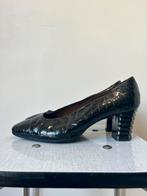 Zwarte vintage pumps, 38. Lak, croco, party, reptiel, animal, Pumps, Verzenden, Zwart, Vintage