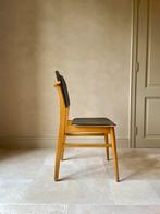 6 x vintage design Mid Century eetkamerstoelen, Zwart, Leer, Ophalen of Verzenden, Zo goed als nieuw