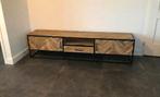 TV meubel hout visgraat en staal, Ophalen, Zo goed als nieuw, 200 cm of meer, Minder dan 100 cm