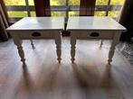 Witte bijzettafels 60x60 met lade, Gebruikt, Vierkant, 55 tot 75 cm, Hout