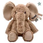 Label Label Elephant Elly Nougat Medium Knuffel ( met naam ), Kinderen en Baby's, Kraamcadeaus en Geboorteborden, Nieuw, Ophalen of Verzenden