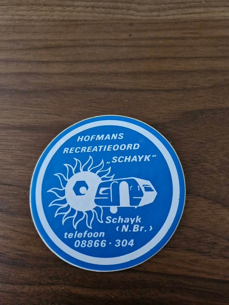 4842 Vintage Sticker Hofmans Recreatieoord Schayk, Ophalen of Verzenden, Gebruikt, Overige typen