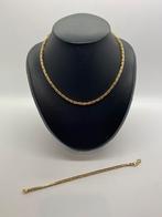 C120 Prachtige zilveren sieradenset koningsschakel goudkleur, Ophalen of Verzenden, Zilver, Overige typen, Verguld