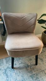 Champagne velvet velours fauteuil, Ophalen, Zo goed als nieuw, Minder dan 75 cm, 50 tot 75 cm