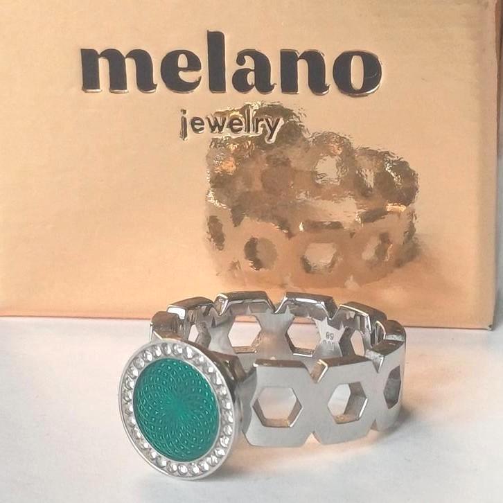 Zilverkleurige Melano vivid mt 58 + resin engraved, Sieraden, Tassen en Uiterlijk, Ringen, Zo goed als nieuw, Verzenden