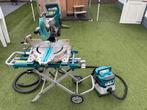 Makita DLS111 afkortzaag en stofzuiger 36v, Ophalen, 70 mm of meer, Zo goed als nieuw, Afkortzaag