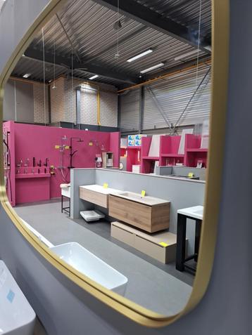 Beau Spiegel 140x4x80 cm Geborsteld Mat Goud beschikbaar voor biedingen