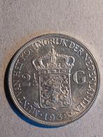Wilhemina 1938 grof haar., Ophalen of Verzenden, Koningin Wilhelmina, 2½ gulden