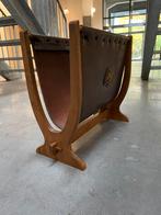 Vintage lectuurbak leder chique jaren 50, Huis en Inrichting, Woonaccessoires | Krantenbakken en Lectuurbakken, Ophalen, ., 2de hands
