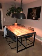 Eettafel industrieel zo goed als nieuw 220cm, Ophalen, 200 cm of meer, 50 tot 100 cm, Zo goed als nieuw