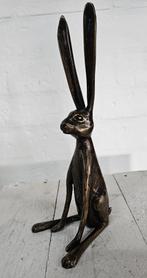 HAAS / ZITTEND / BRONZEN BEELD, Tuin en Terras, Tuinbeelden, Nieuw, Info@huisentuindecoratiemarie.nl, Dierenbeeld, Huis en tuin decoratie Marie