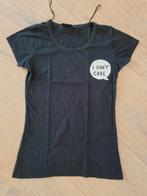 zgan zwart t-shirt I DON'T CARE, mt S, Zwart, Ophalen of Verzenden, Zo goed als nieuw, Korte mouw