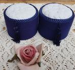 2 Stoffen doosjes met wit porseleinen deksels, Yves Rocher, Ophalen of Verzenden