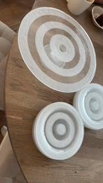 Taartplateau met 12 bordjes, Huis en Inrichting, Ophalen of Verzenden, Bord(en), Overige stijlen, Glas