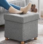 MiLa Opvouwbare Voetenbank met Opbergruimte, Huis en Inrichting, Banken | Voetenbanken en Poefen, Hout, Minder dan 50 cm, Verzenden