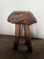 Kruk stoer bruin hardhout, Ophalen, Zo goed als nieuw, Hout