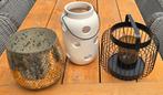 Diverse kandelaars/windlichten samen € 30, Huis en Inrichting, Woonaccessoires | Kandelaars en Kaarsen, Overige materialen, Gebruikt
