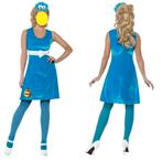 Leuk blauw/wit KOEKIEMONSTER SESAMSTRAAT jurk + diadeem, Ophalen, Carnaval, Nieuw, Kleding