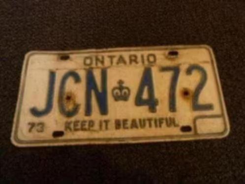 Kentekenplaat licenseplate Ontario 1973 Canada, Verzamelen, Automerken, Motoren en Formule 1, Gebruikt, Auto's, Verzenden