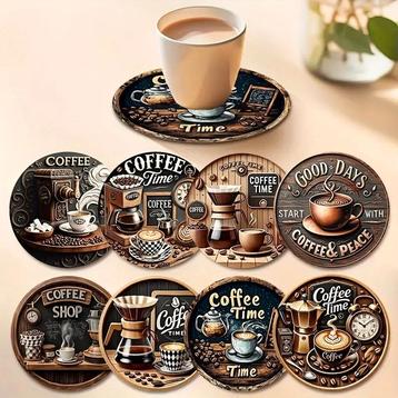 Koffie coasters onderzetters - set van 8 beschikbaar voor biedingen