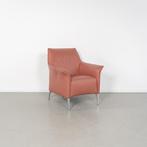 1x Leolux Mayuro Fauteuil Oudroze Leer - Chroom Frame, Niet ingevuld, Minder dan 75 cm, Niet ingevuld, Ophalen of Verzenden