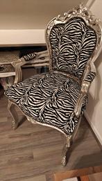 Barok stoel met zebraprint, Ophalen, Gebruikt, Barok, Zwart