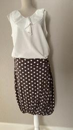 Rok Bruin polkadot Maat 44 Merk Blu El, Kleding | Dames, Rokken, Bruin, Maat 42/44 (L), Zo goed als nieuw, Knielengte