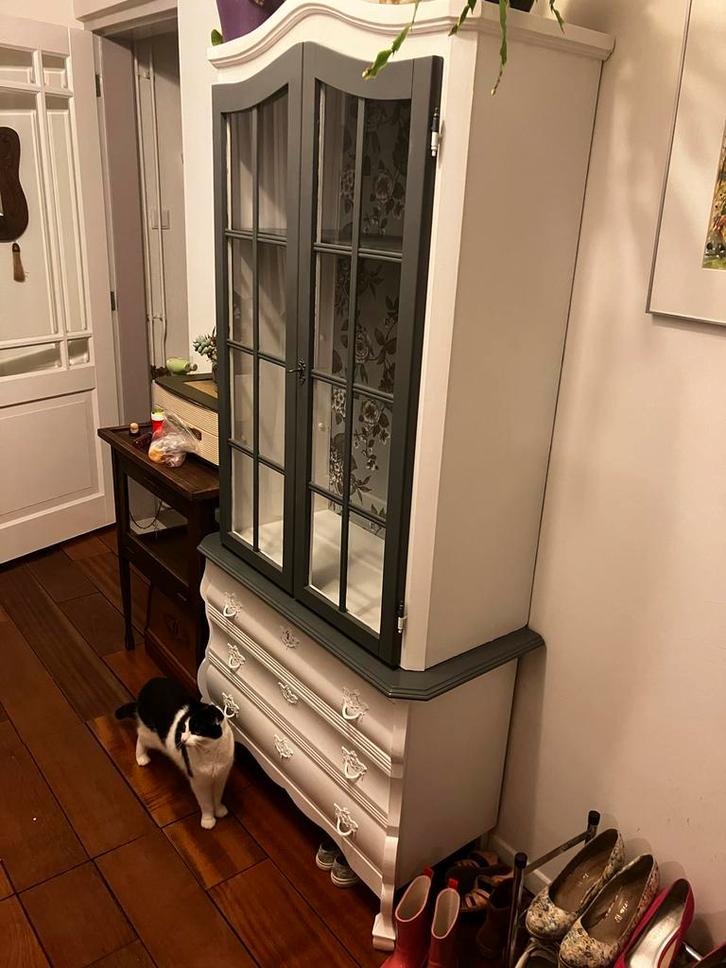 Opgeknapt Buikkastje Vitrine, Huis en Inrichting, Kasten | Buffetkasten, Zo goed als nieuw, 100 tot 150 cm, 50 tot 100 cm, 25 tot 50 cm