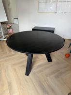 WOOOD zwart ronde eettafel 129cm, Huis en Inrichting, Tafels | Eettafels, Ophalen, Gebruikt, 100 tot 150 cm, Vijf personen of meer
