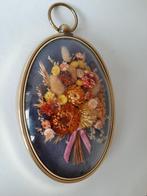 droogbloemen schilderij bol glas lijst (496), Ophalen of Verzenden